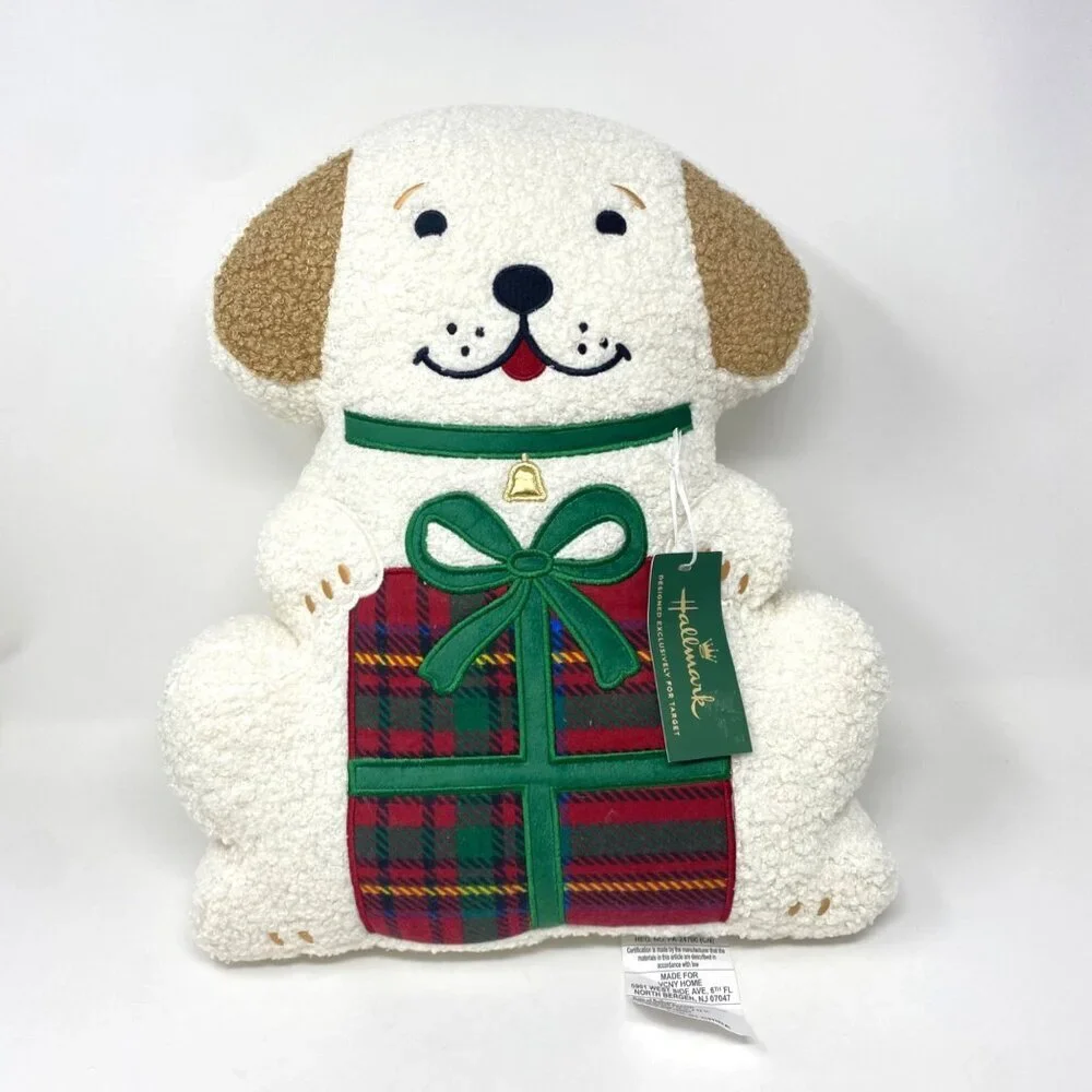 Target Hallmark Novelty Dog Decorative Pillow Ivory Holidays Christmas